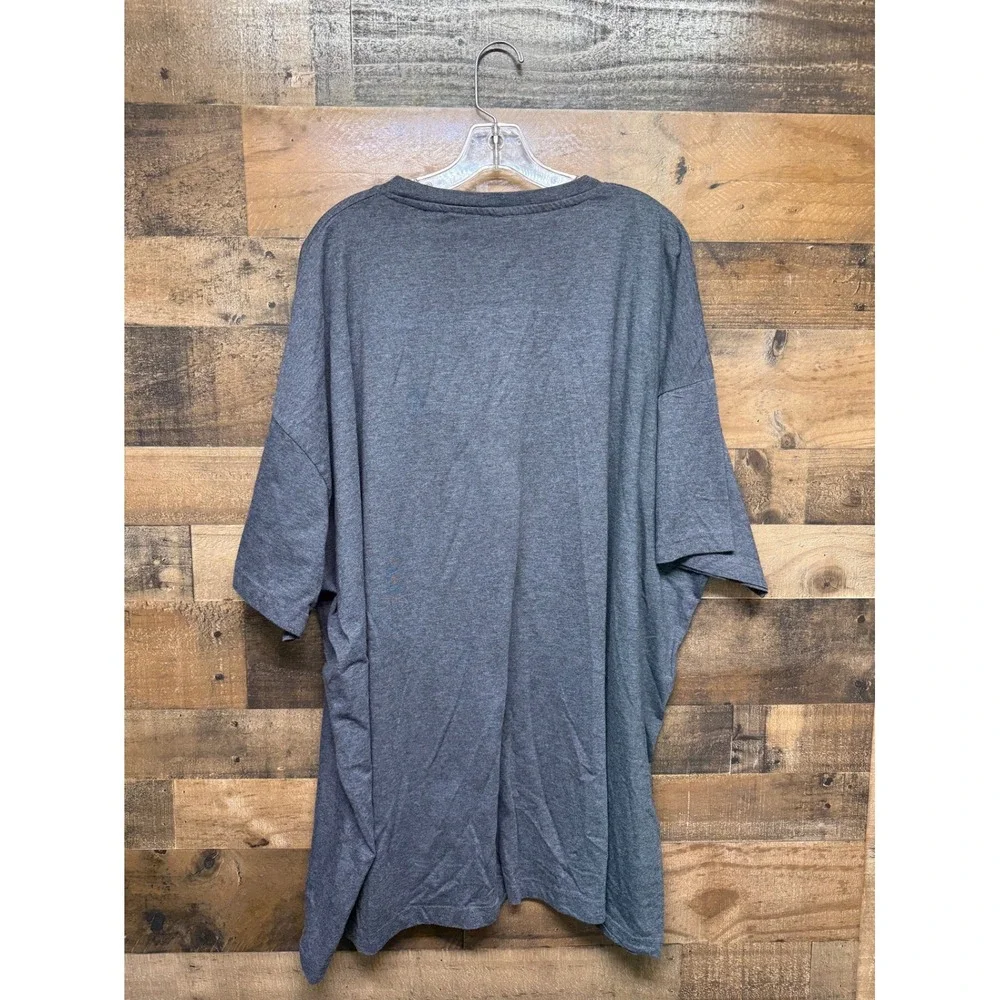 Mens 5XL Big Charcoal‎ Gray Polyester Cotton Blend TShirt Casual Everyday